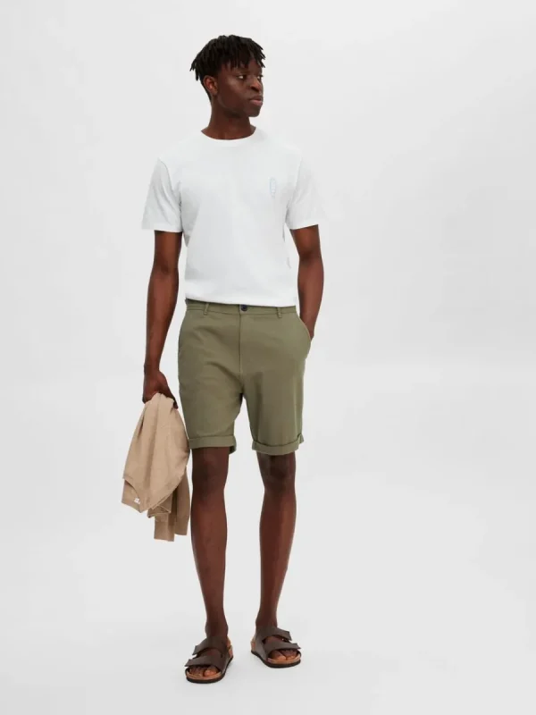 SELECTED BOMULLSSYDD CHINOSHORTS Green Discount
