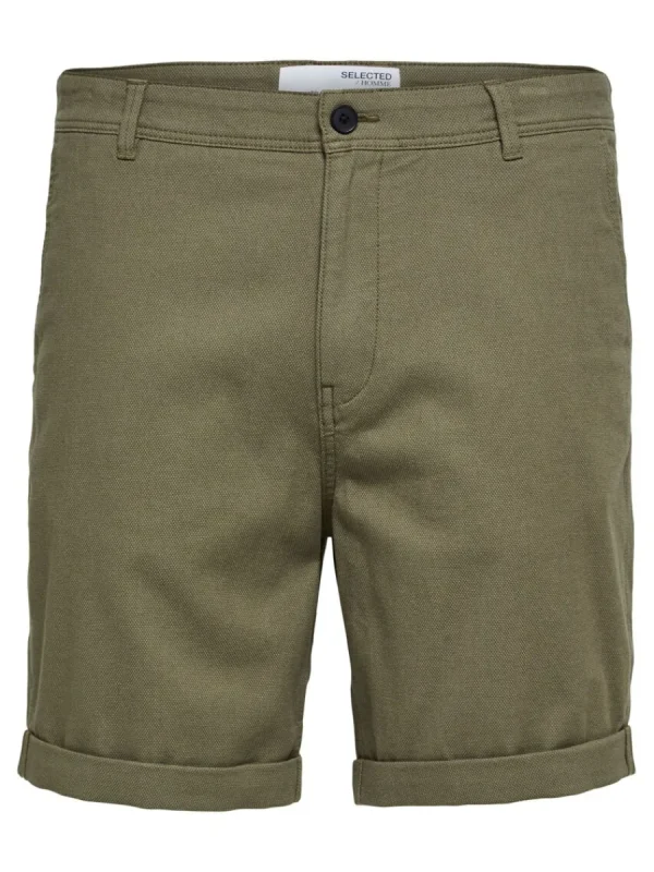 SELECTED BOMULLSSYDD CHINOSHORTS Green Discount