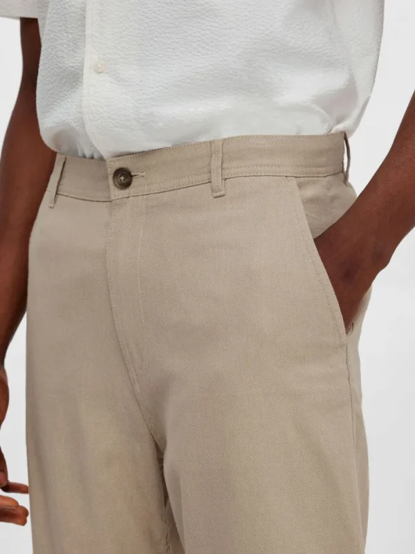 SELECTED BOMULLSSYDD CHINOSHORTS Beige Cheap