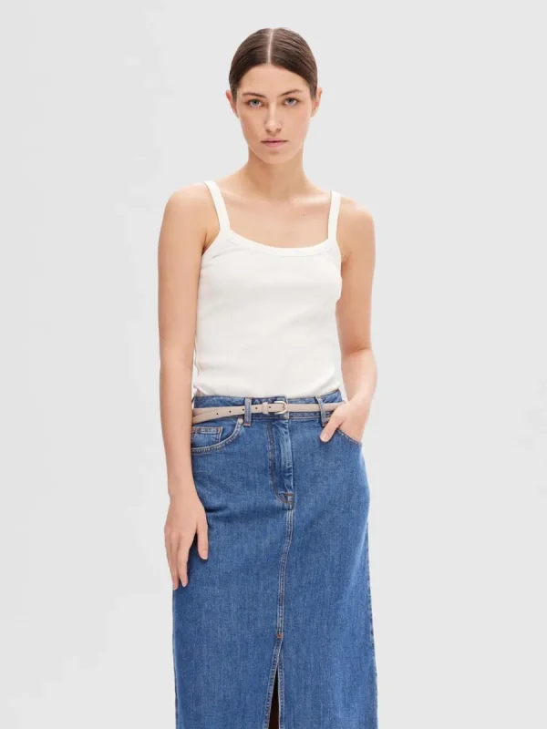 SELECTED BOMULLSSYDD LINNE White Discount