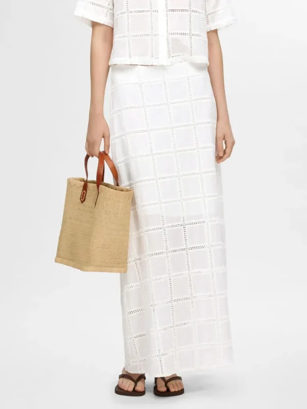 SELECTED BOMULLSSYDD MAXIKJOL White Best