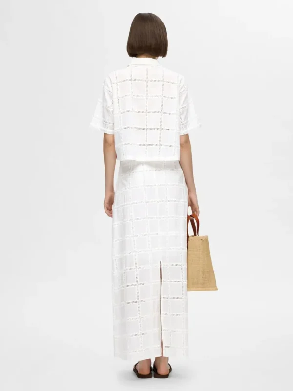SELECTED BOMULLSSYDD MAXIKJOL White Best