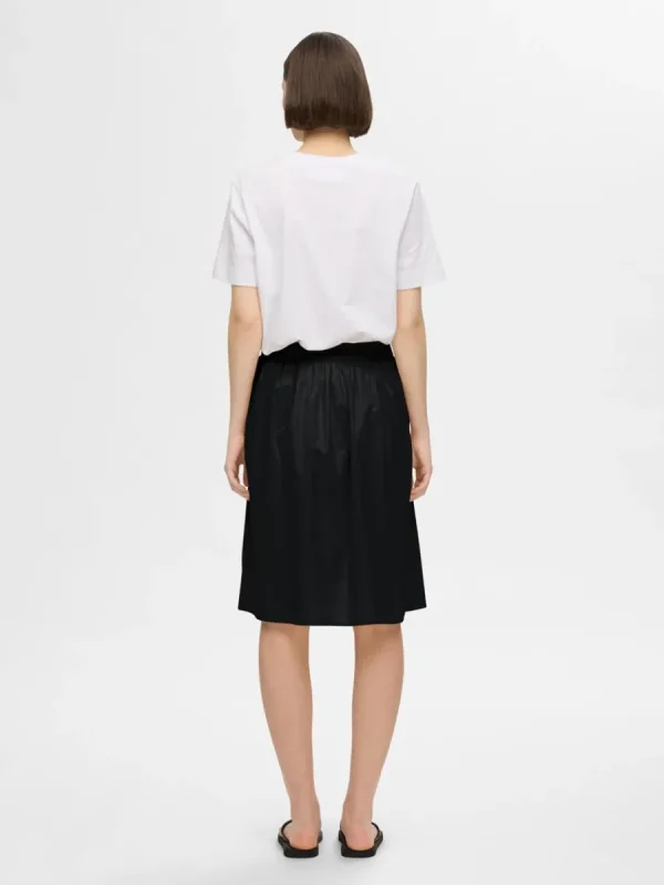 SELECTED BOMULLSSYDD MIDIKJOL Black Sale