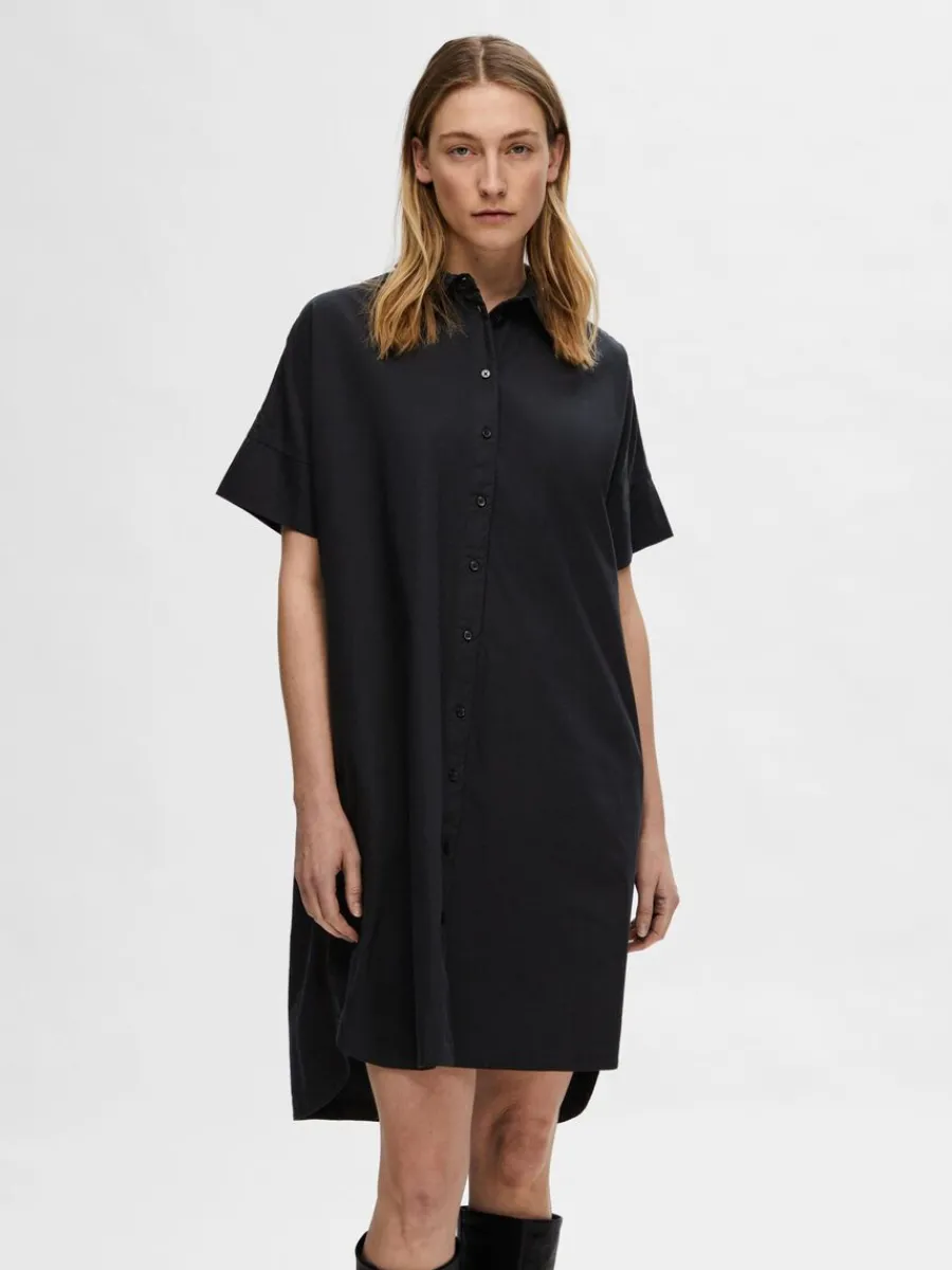bomullssydd_skjortklnning_0.webp SELECTED BOMULLSSYDD SKJORTKLÄNNING Black Shop