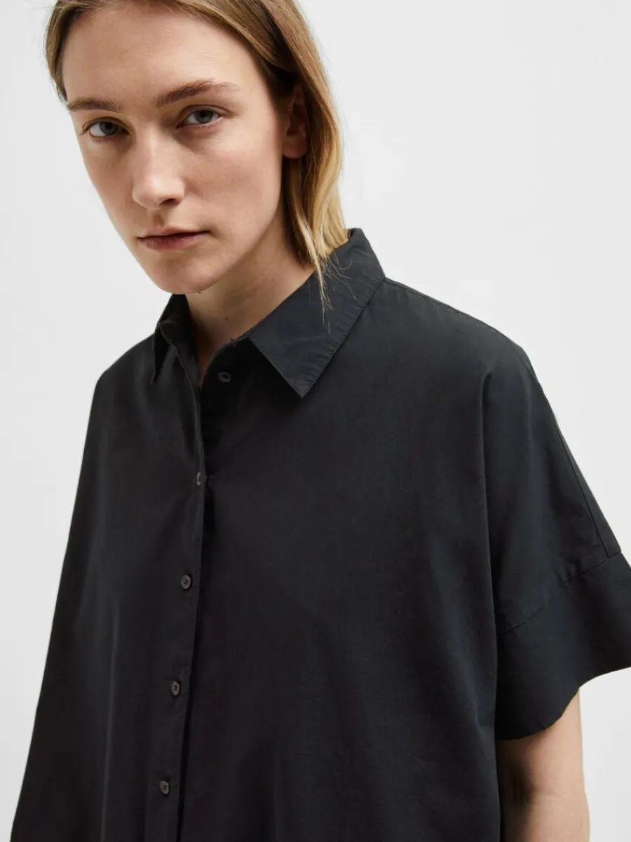 bomullssydd_skjortklnning_2.webp SELECTED BOMULLSSYDD SKJORTKLÄNNING Black Shop