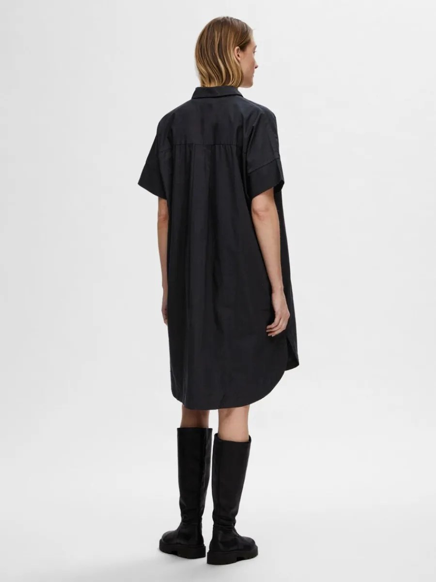 bomullssydd_skjortklnning_4.webp SELECTED BOMULLSSYDD SKJORTKLÄNNING Black Shop