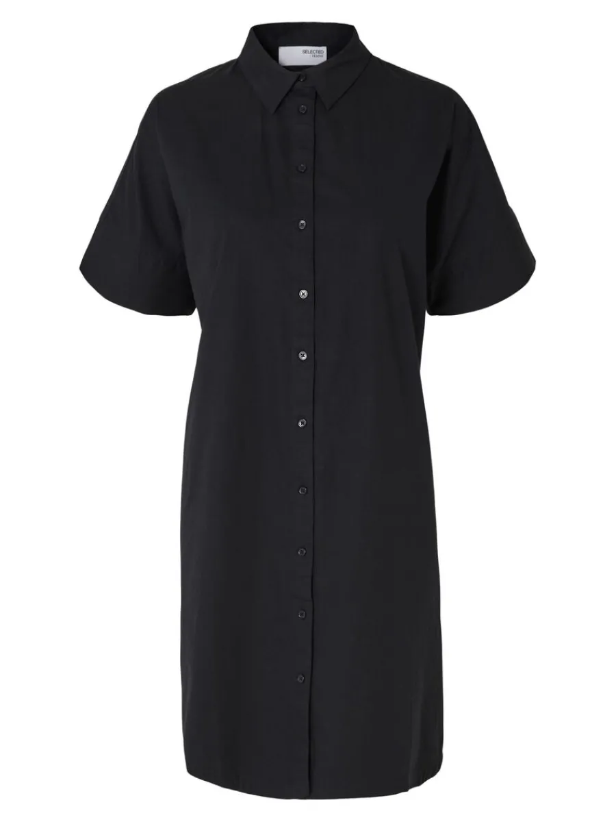 bomullssydd_skjortklnning_5.webp SELECTED BOMULLSSYDD SKJORTKLÄNNING Black Shop