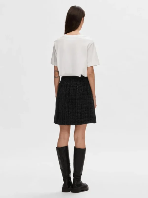 SELECTED BOUCLÉ MINIKJOL Black Outlet