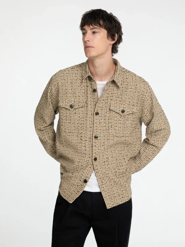 SELECTED BOXY FIT BOUCLÉ ÖVERSKJORTA Brown Outlet