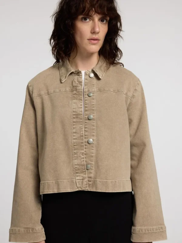 SELECTED BOXY FIT JEANSJACKA Beige Best