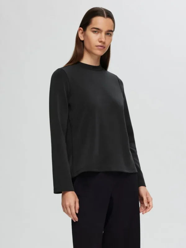 SELECTED BOXY FIT LÅNGÄRMAD T-SHIRT Black Store