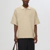 SELECTED BOXY FIT PIKÉTRÖJA Beige Flash Sale