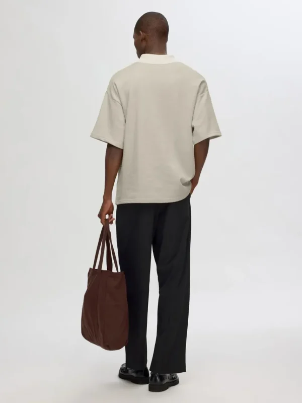 SELECTED BOXY FIT PIKÉTRÖJA Beige Flash Sale