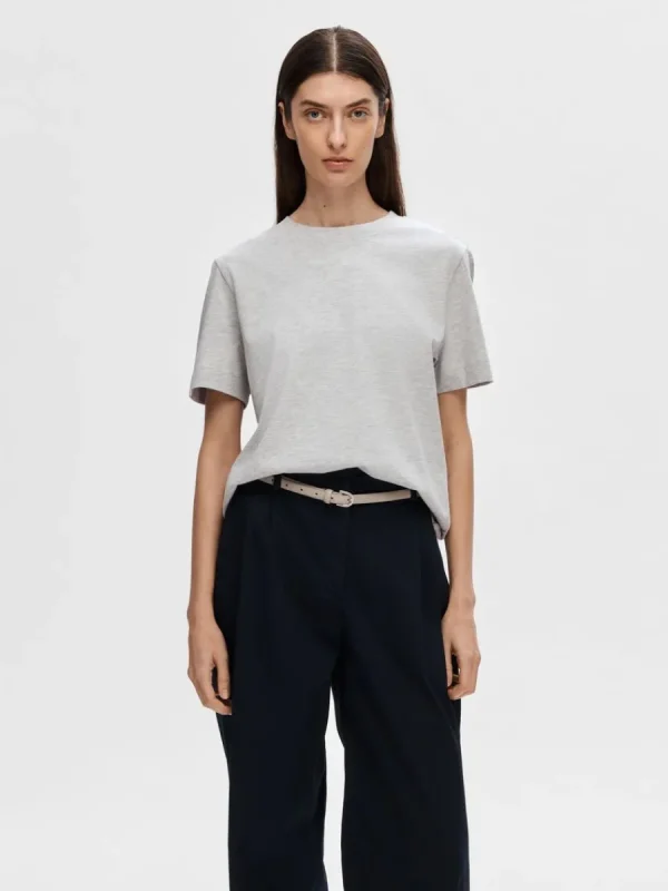 SELECTED BOXY T-SHIRT Grey Shop
