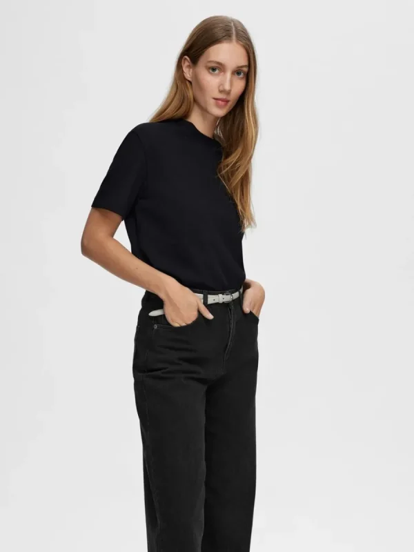 SELECTED BOXY T-SHIRT Black Cheap