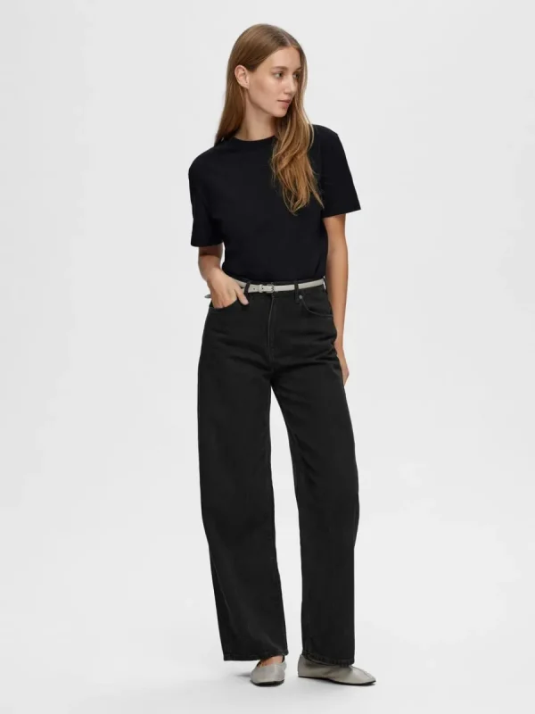 SELECTED BOXY T-SHIRT Black Cheap