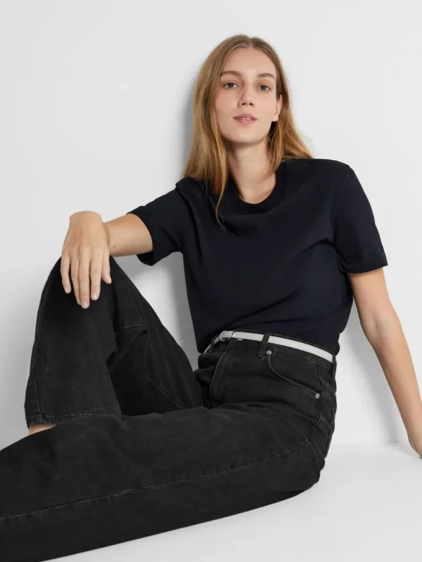 SELECTED BOXY T-SHIRT Black Cheap