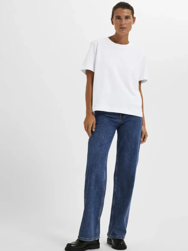 SELECTED BOXY T-SHIRT White Best