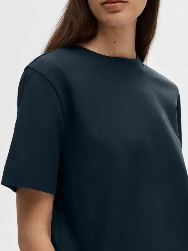 SELECTED BOXY T-SHIRT Blue New