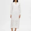 SELECTED BRODERIE ANGLAISE MAXIKLÄNNING White Best