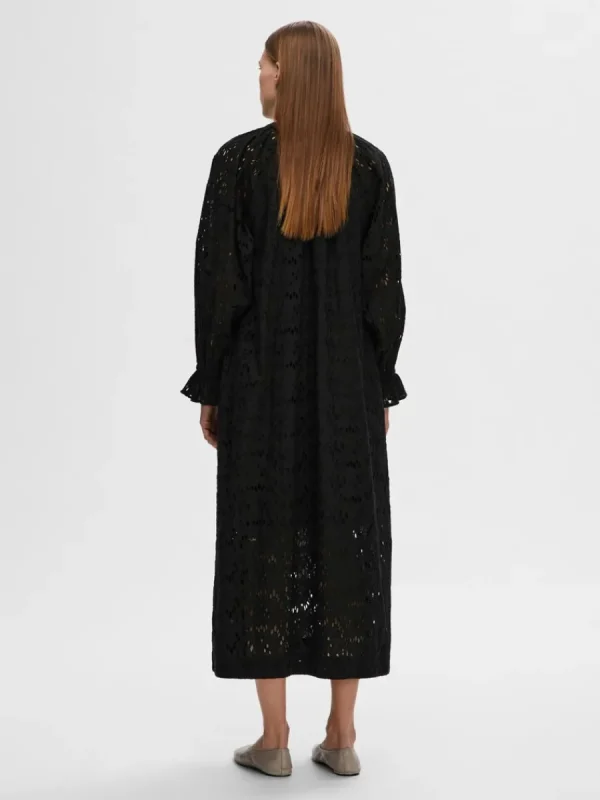 SELECTED BRODERIE ANGLAISE MAXIKLÄNNING Black Store