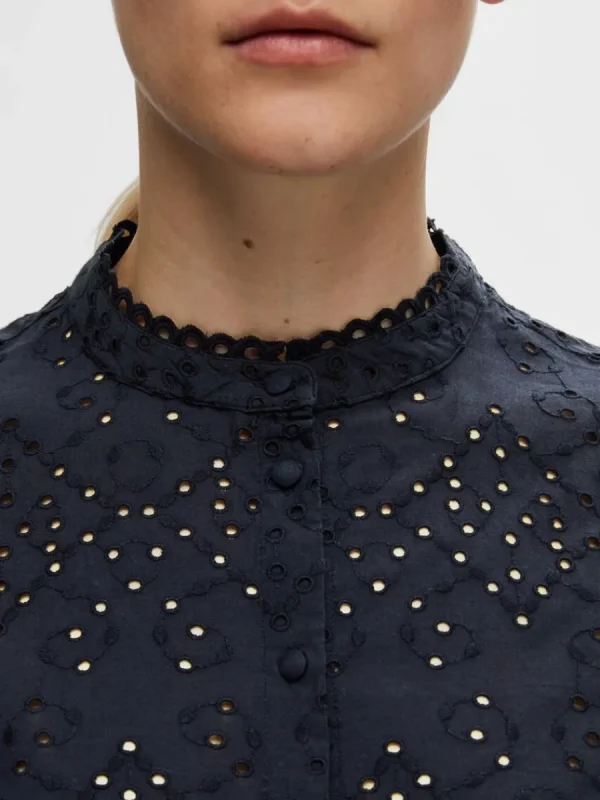 SELECTED BRODERIE ANGLAISE SKJORTA Blue Discount