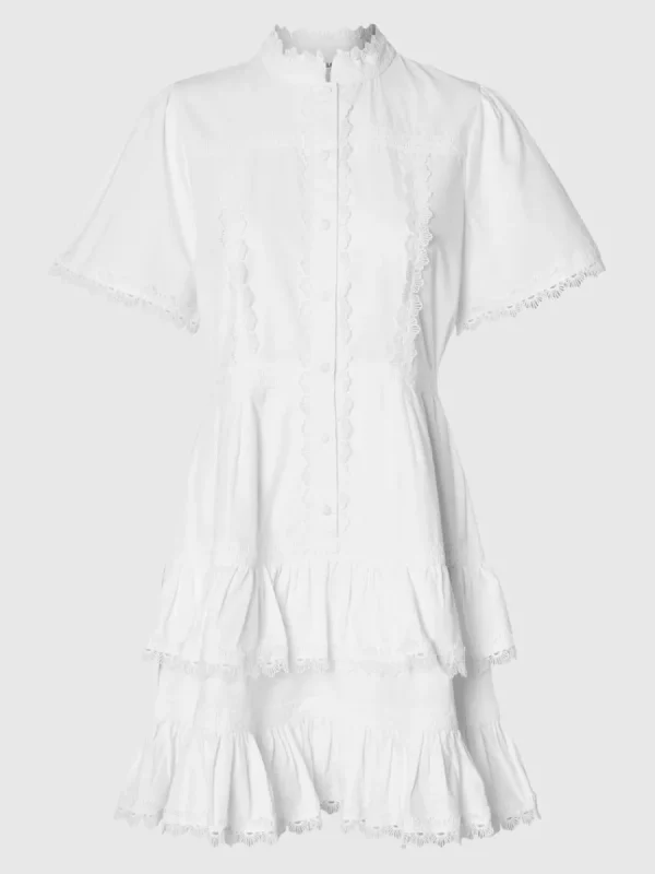 SELECTED BRODYRPRYDD KORT KLÄNNING White Cheap