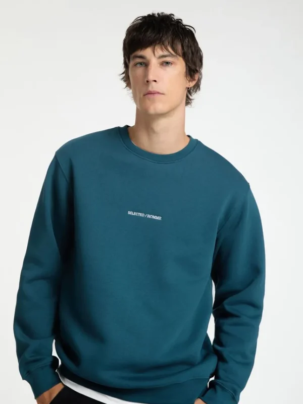 SELECTED BRODYRPRYDD SWEATSHIRT Blue Discount