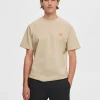 SELECTED BRODYRPRYDD T-SHIRT Beige Fashion