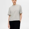 SELECTED BRODYRPRYDD T-SHIRT Grey Fashion