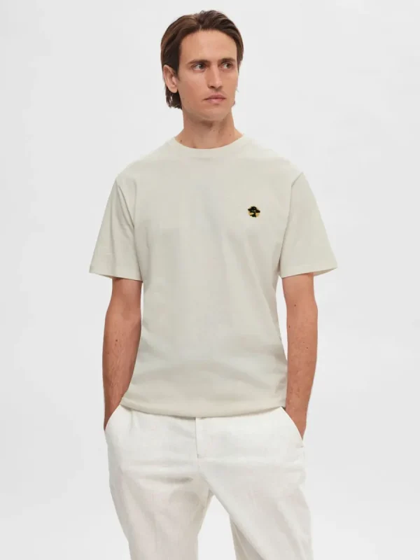 SELECTED BRODYRPRYDD T-SHIRT White Cheap