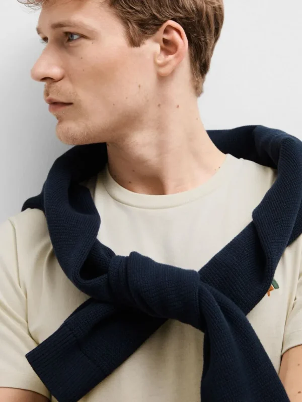 SELECTED BRODYRPRYDD T-SHIRT Beige Flash Sale