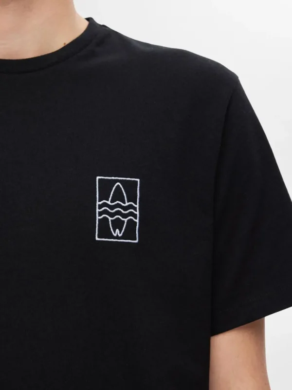 SELECTED BRODYRPRYDD T-SHIRT Black Flash Sale