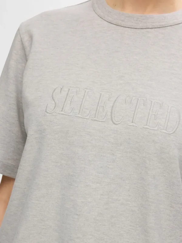 SELECTED BRODYRPRYDD T-SHIRT Grey Fashion