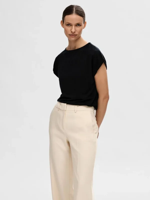 SELECTED BÅTRINGNING T-SHIRT Black Cheap