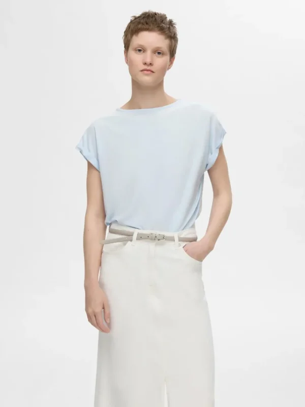 SELECTED BÅTRINGNING T-SHIRT Blue Flash Sale