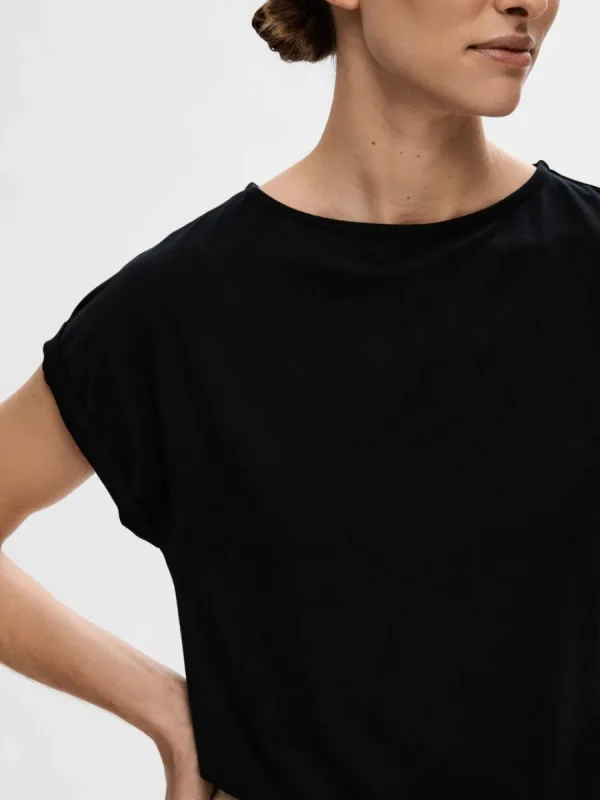 SELECTED BÅTRINGNING T-SHIRT Black Cheap