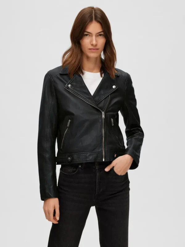 SELECTED CLASSIC LÄDERJACKA Black New