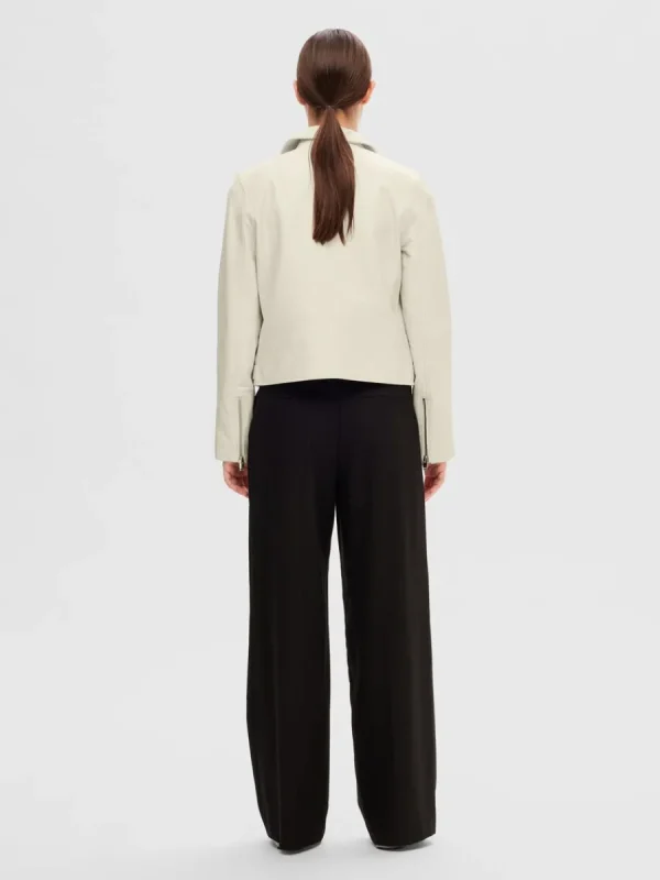 SELECTED CLASSIC LÄDERJACKA White Cheap