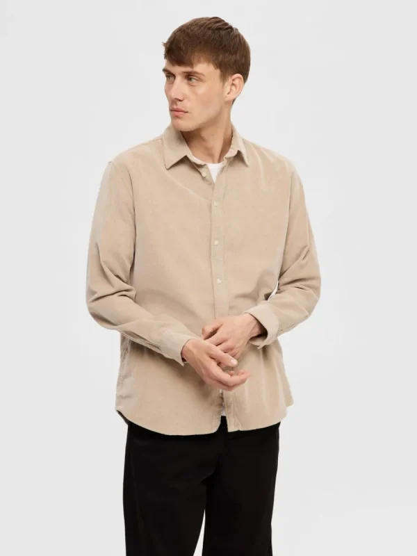 SELECTED CORDUROY SKJORTA Beige Outlet