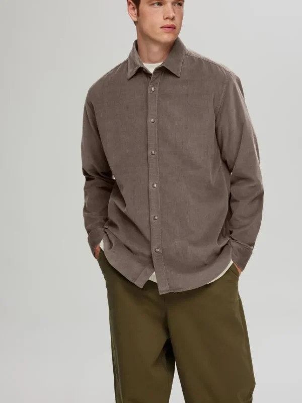 SELECTED CORDUROY SKJORTA Brown Hot