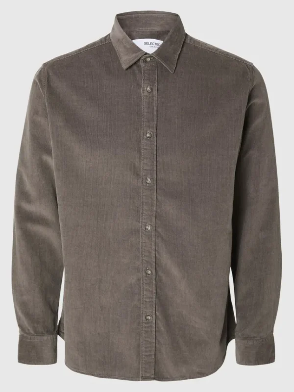 SELECTED CORDUROY SKJORTA Brown Hot