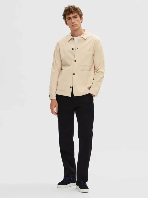 SELECTED CORDUROY ÖVERSKJORTA Beige New