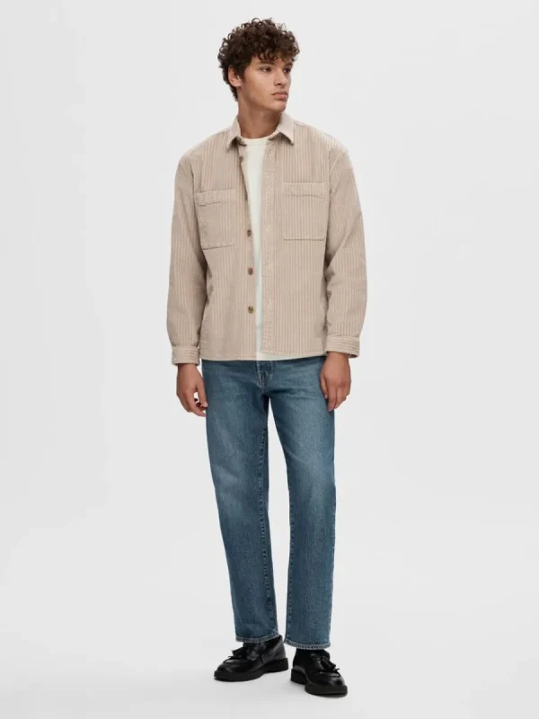 SELECTED CORDUROY ÖVERSKJORTA Beige Shop
