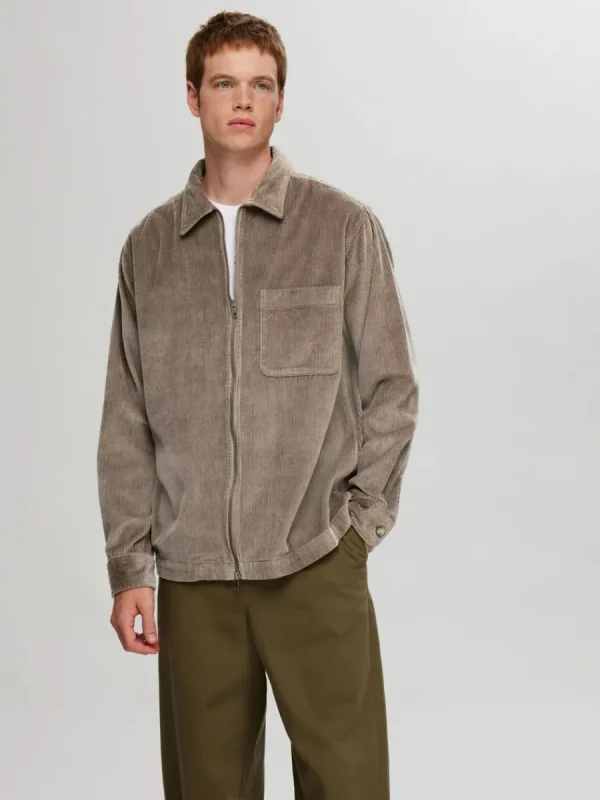 SELECTED CORDUROY ÖVERSKJORTA Brown Cheap