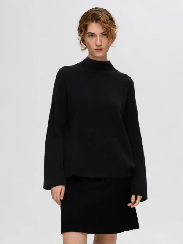 SELECTED CUELLO ENROLLADO STICKAD TRÖJA Black Cheap