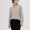 SELECTED CUELLO ENROLLADO STICKAD TRÖJA Brown Online