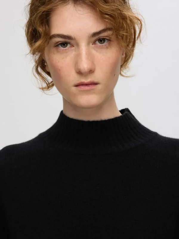SELECTED CUELLO ENROLLADO STICKAD TRÖJA Black Cheap