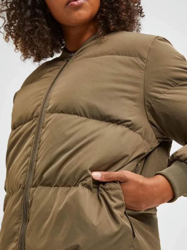 SELECTED CURVE PUFFERJACKA Green Cheap