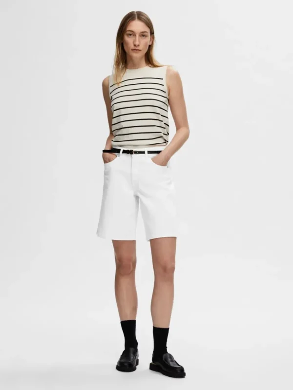 SELECTED DENIM BERMUDASHORTS White Fashion